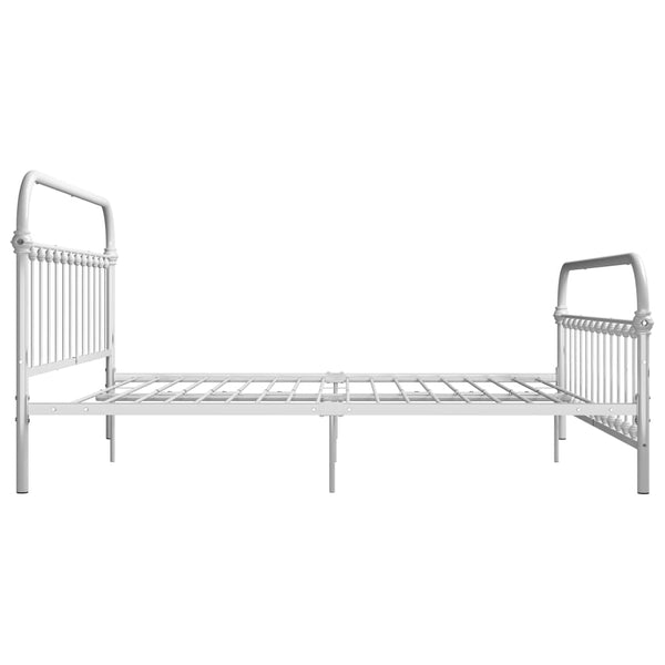 vidaXL Cadre de lit blanc métal 180×200 cm