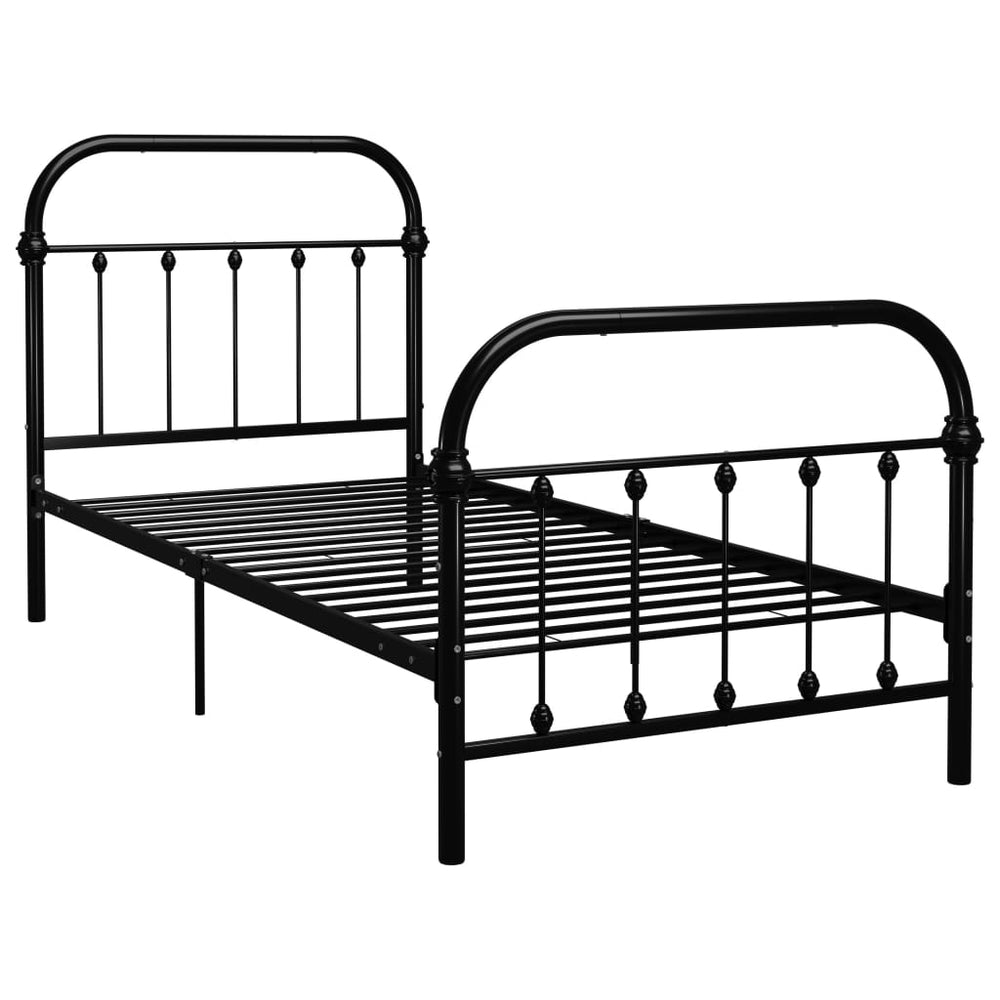 vidaXL Bed Frame Black Metal 90x200 cm