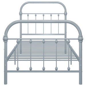 Bettgestell Grau Metall 100 × 200 cm