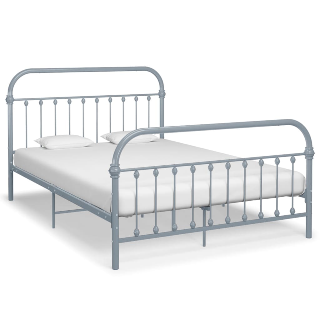 Bettgestell Grau Metall 140×200 cm