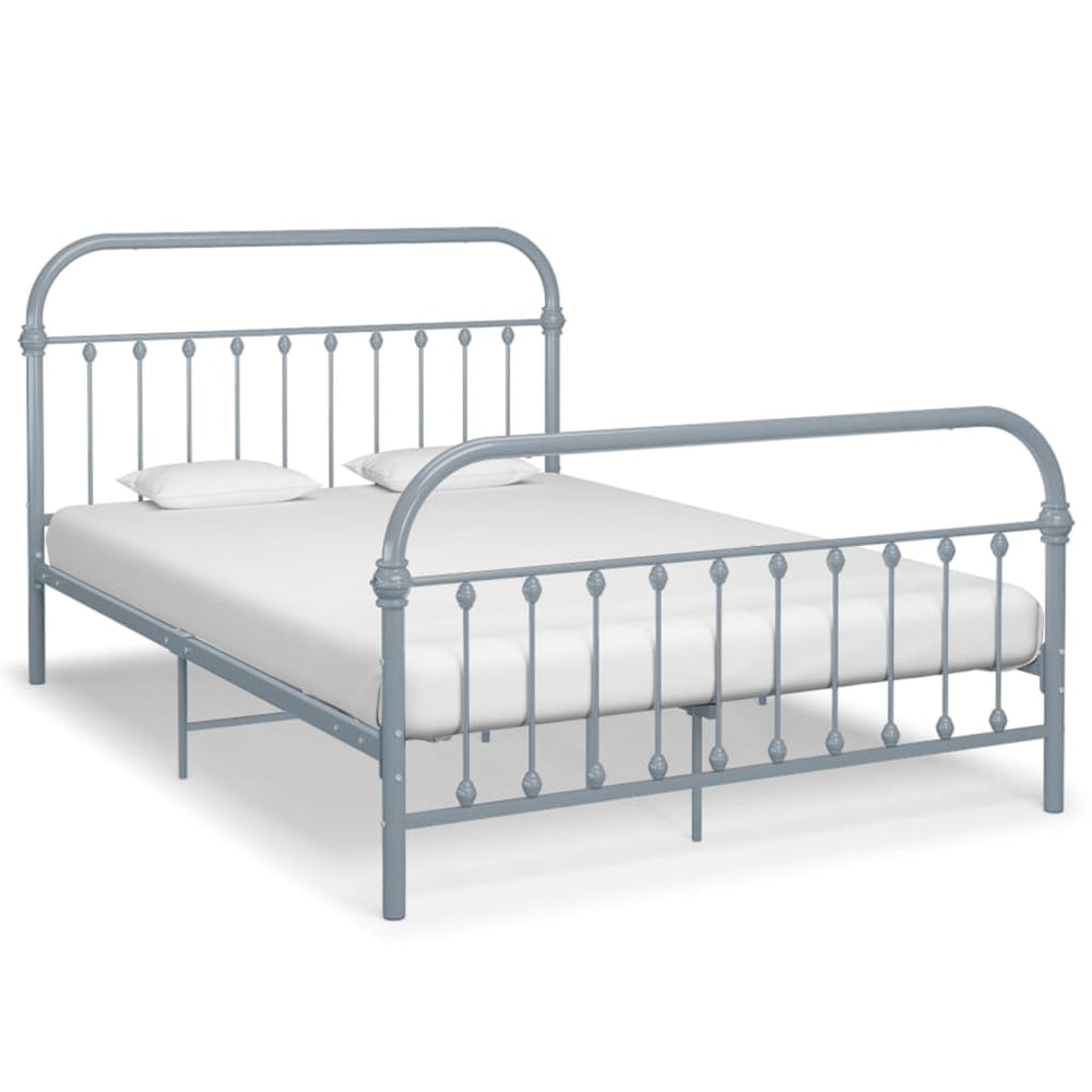 vidaXL Bed Frame Grey Metal 140x200 cm