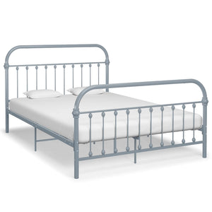 vidaXL Bed Frame Grey Metal 140x200 cm