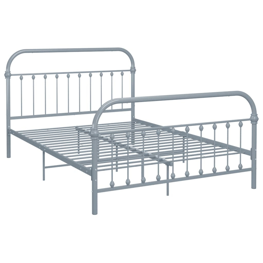 vidaXL Bed Frame Grey Metal 140x200 cm