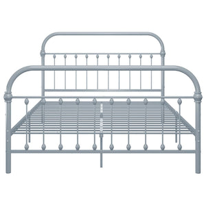 vidaXL Bed Frame Grey Metal 140x200 cm