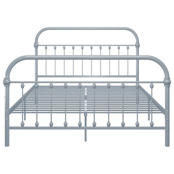 vidaXL Bed Frame Grey Metal 140x200 cm