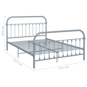 Bettgestell Grau Metall 140×200 cm