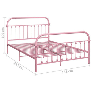 Bettgestell Rosa Metall 140×200 cm