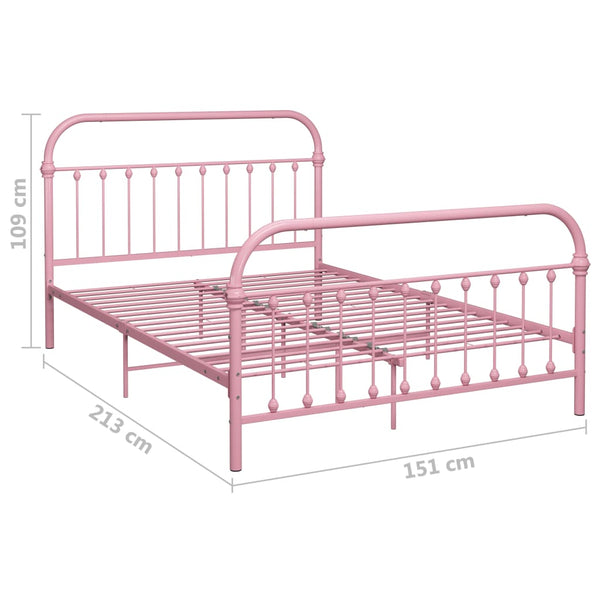 Bettgestell Rosa Metall 140×200 cm