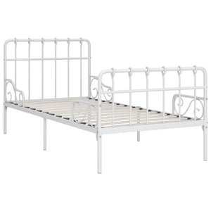 Bettgestell mit Lattenrost Weiß Metall 90×200 cm