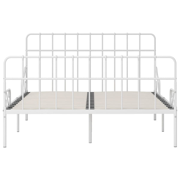 Bettgestell mit Lattenrost Weiß Metall 120×200 cm