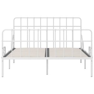 Bettgestell mit Lattenrost Weiß Metall 120×200 cm