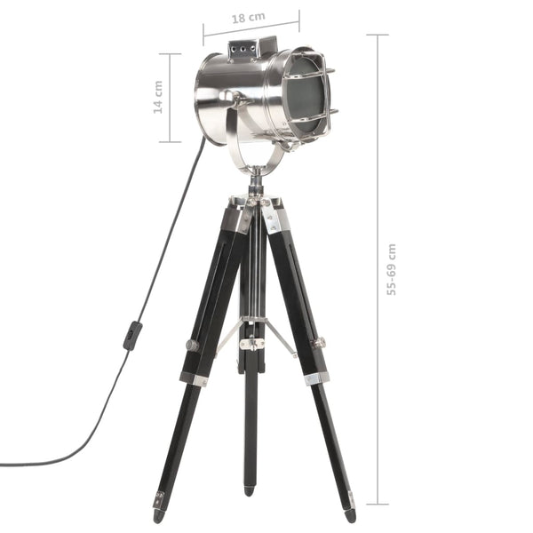 Stativlampe Schwarz Mango Massivholz 69 cm