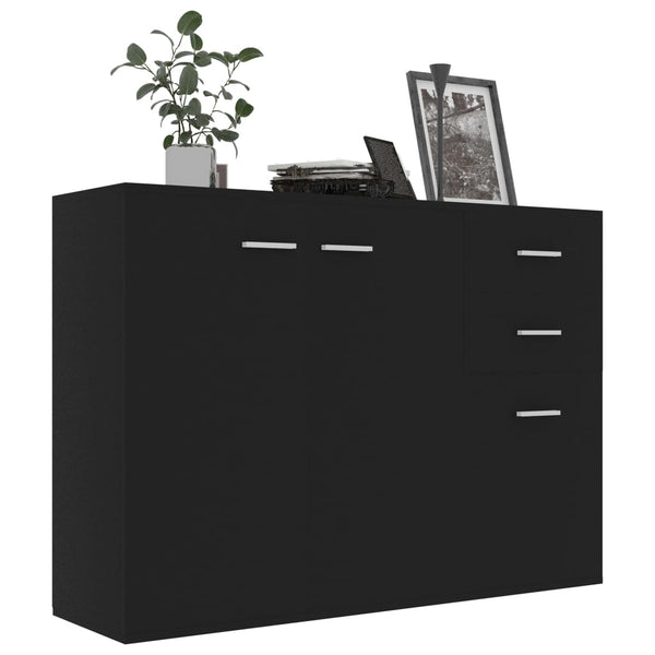 Schwarzes Sideboard 105 cm Holz