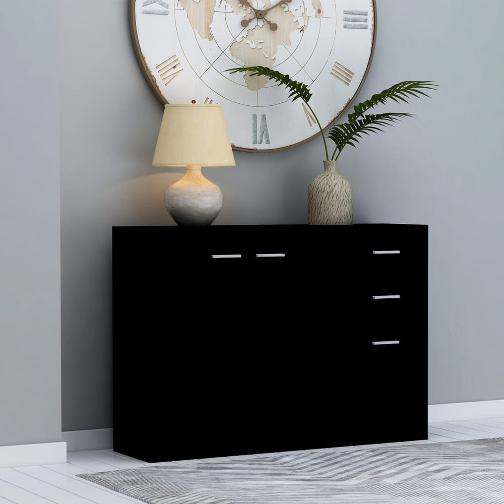 Schwarzes Sideboard 105 cm Holz