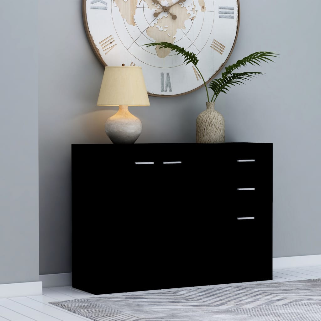 Schwarzes Sideboard 105 cm Holz