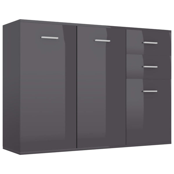 Hochglanz Grau Sideboard 105 cm