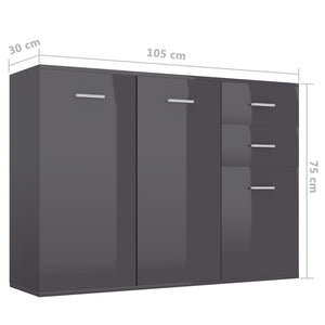 Hochglanz Grau Sideboard 105 cm