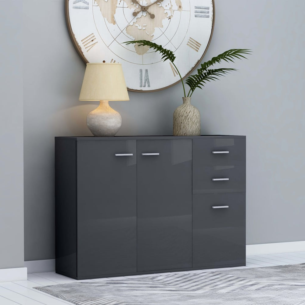 Hochglanz Grau Sideboard 105 cm