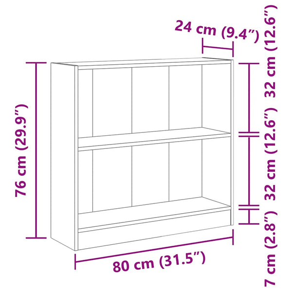 Betongraues Bücherregal 80x75 cm