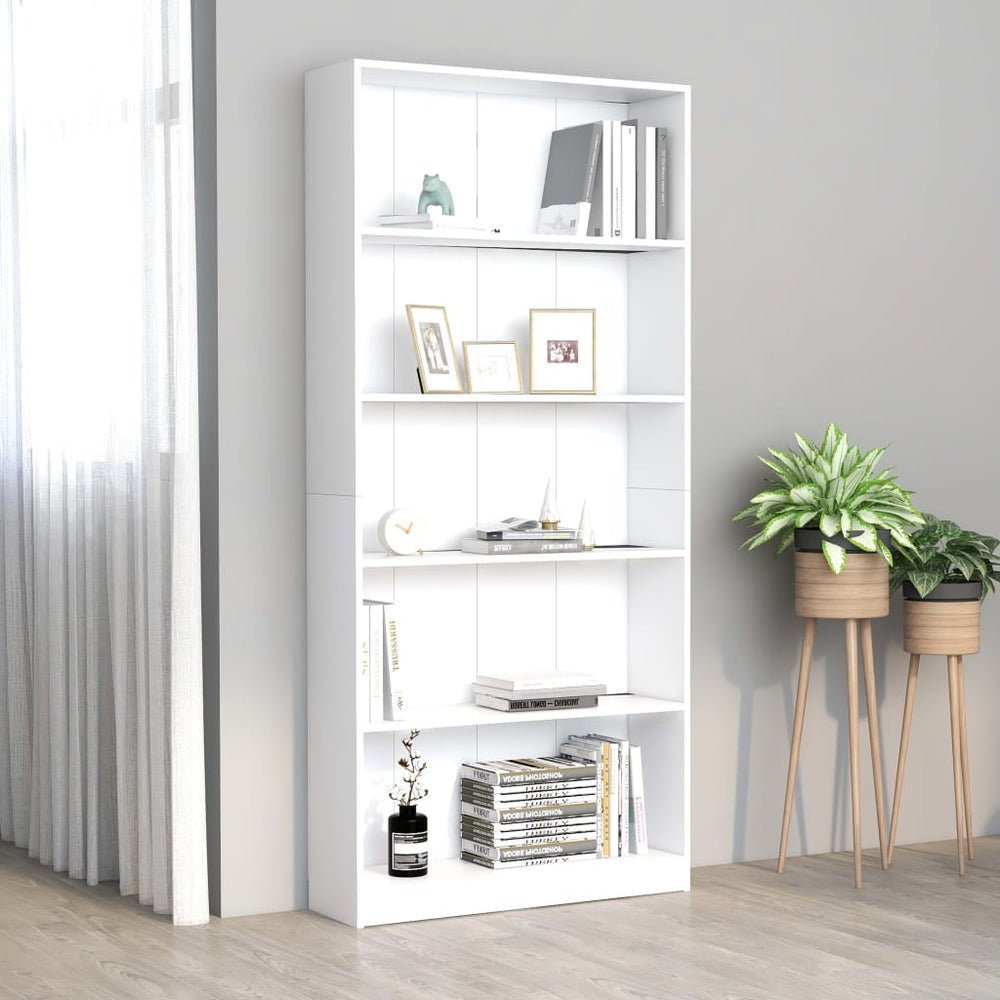 Weißes Bücherregal mit 5 Fächern