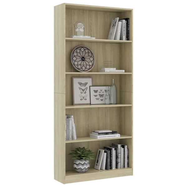 Bücherregal Sonoma Eiche 80x24x175 cm