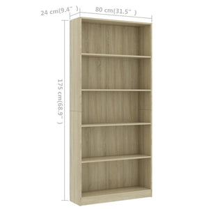 Bücherregal Sonoma Eiche 80x24x175 cm