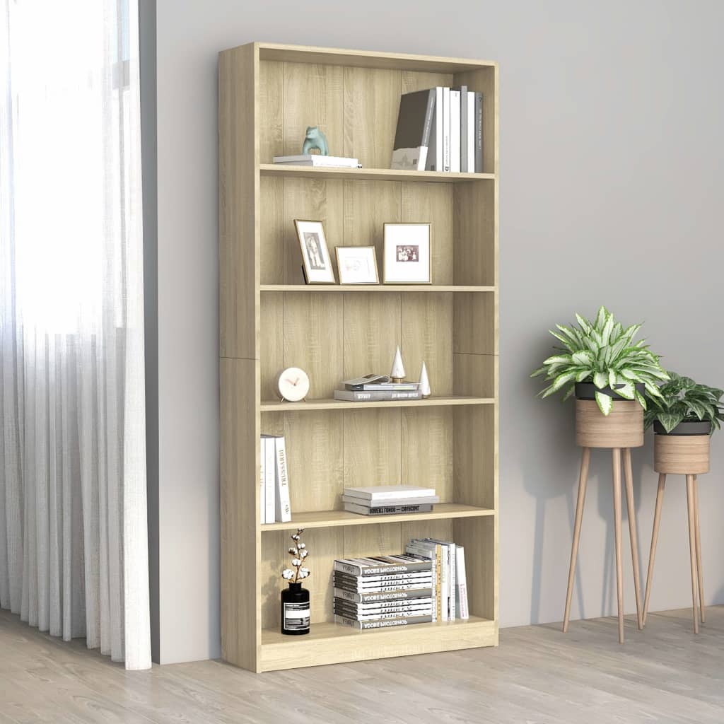 Bücherregal Sonoma Eiche 80x24x175 cm