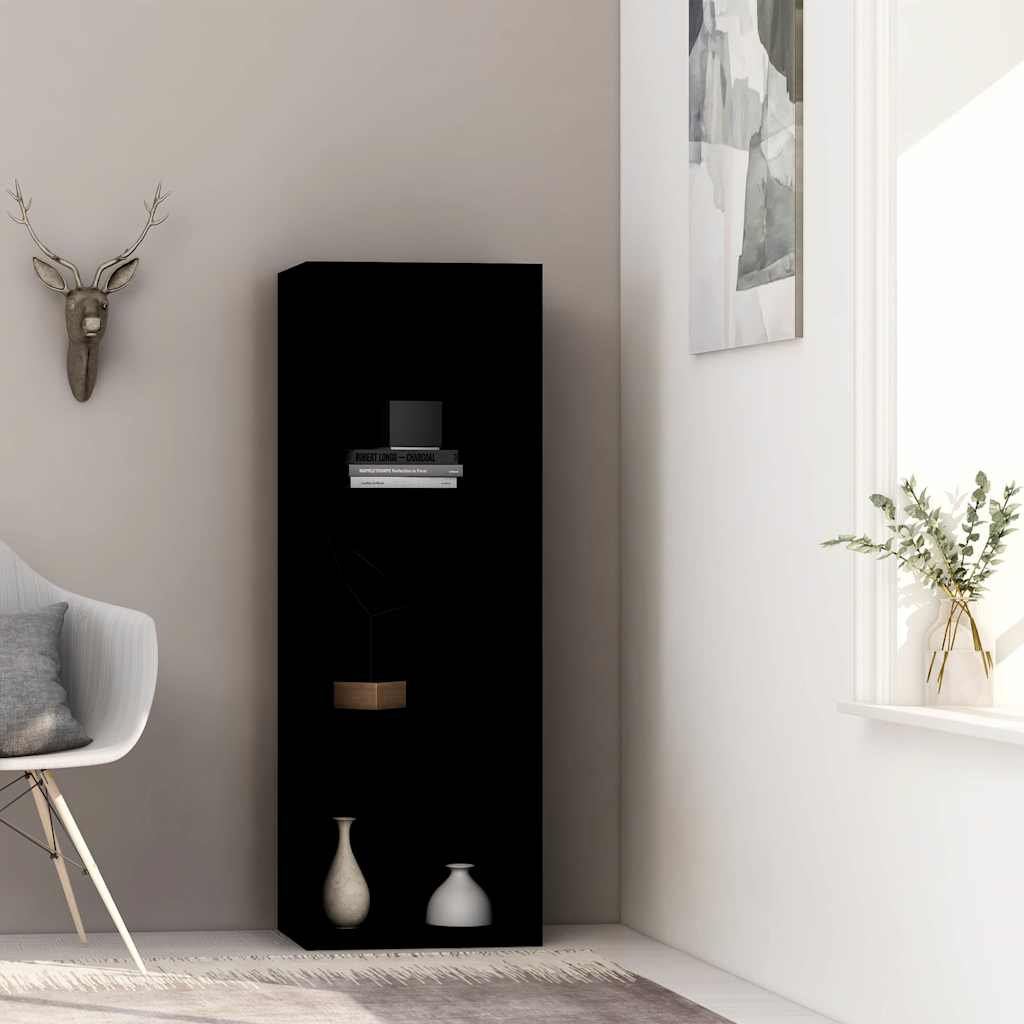 Freistehendes Bücherregal, Schwarz, 114 cm