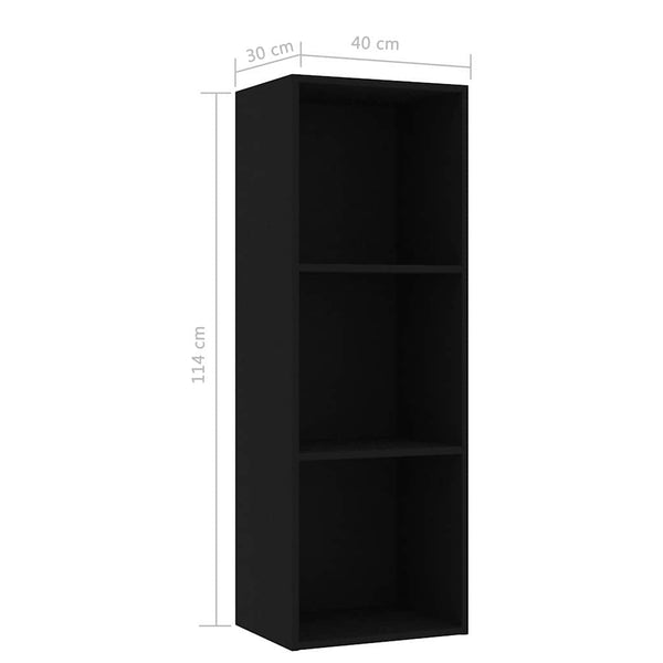 Freistehendes Bücherregal, Schwarz, 114 cm