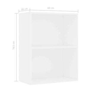 Weißes Bücherregal mit 2 Fächern