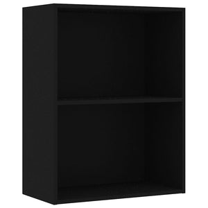 Schwarzes Bücherregal mit 2 Fächern