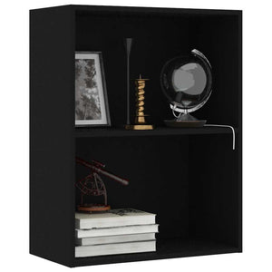 Schwarzes Bücherregal mit 2 Fächern