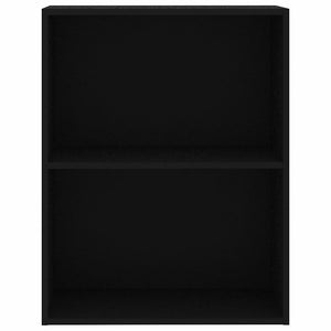 Schwarzes Bücherregal mit 2 Fächern