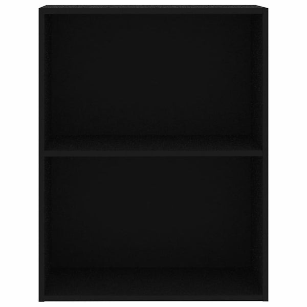 Schwarzes Bücherregal mit 2 Fächern
