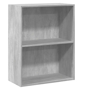 Betongraues Bücherregal mit 2 Fächern