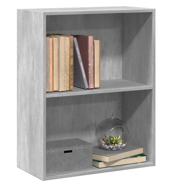 Betongraues Bücherregal mit 2 Fächern