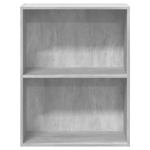Betongraues Bücherregal mit 2 Fächern