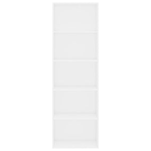 Bücherregal Weiß, 5 Fächer, 60x189 cm