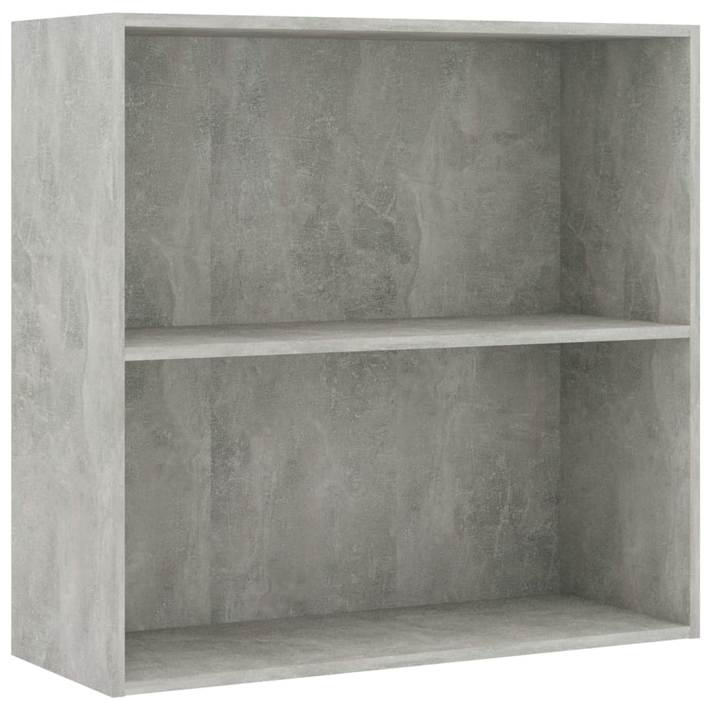 Betongraues Bücherregal mit 2 Fächern
