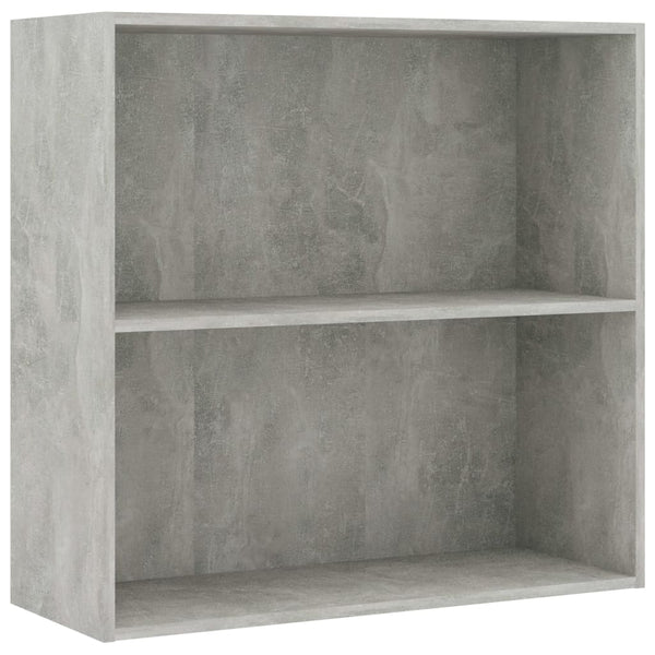 Betongraues Bücherregal mit 2 Fächern