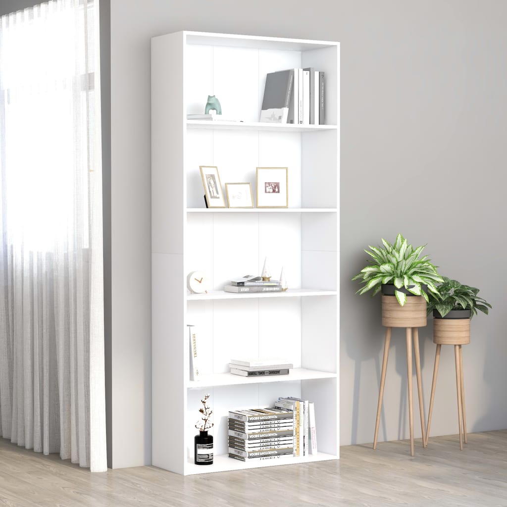 Weißes Bücherregal mit 5 Fächern