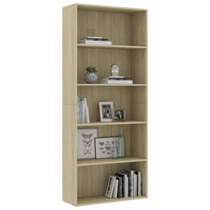 Sonoma Eiche Bücherregal mit 5 Fächern