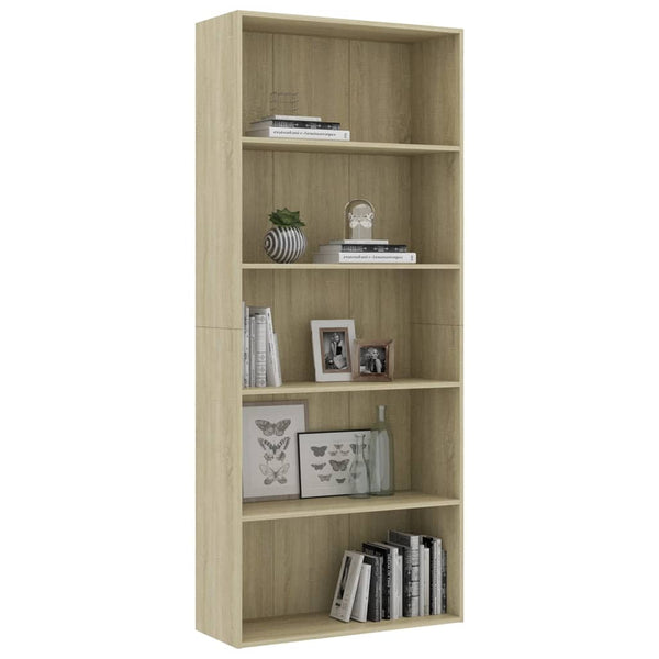 Sonoma Eiche Bücherregal mit 5 Fächern
