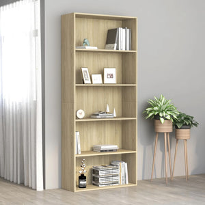 Sonoma Eiche Bücherregal mit 5 Fächern