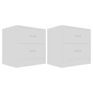 Nachttische 2er Set Weiß 40x30x40 cm