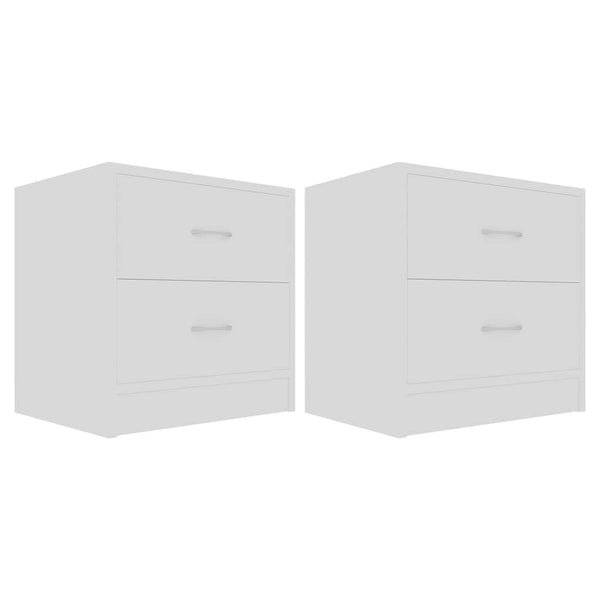 Nachttische 2er Set Weiß 40x30x40 cm