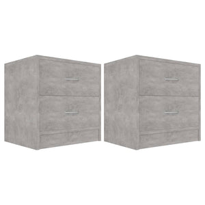 Nachttische 2er Set Betongrau 40x40 cm