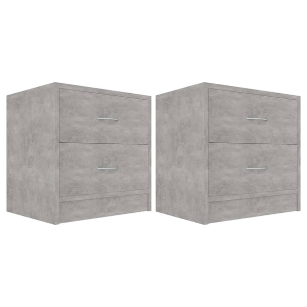 Nachttische 2er Set Betongrau 40x40 cm