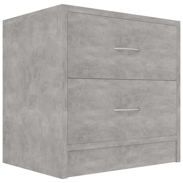 Nachttische 2er Set Betongrau 40x40 cm