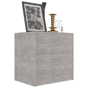 Nachttische 2er Set Betongrau 40x40 cm